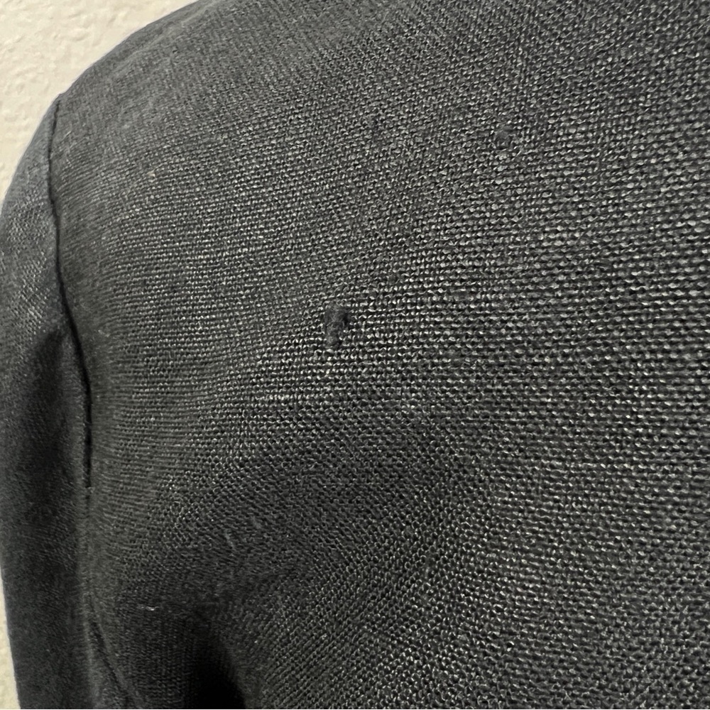 Parisian Signature Linen Blazer Women's 10 Embroidered Black Long Sleeve - Picture 9 of 13